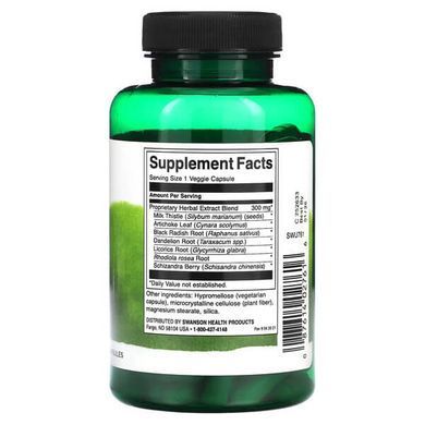 Swanson Liver Tone 300 mg 120 рослинних капсул Підтримка печінки та жовчного