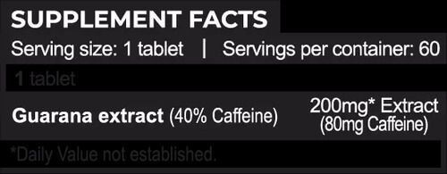 Progress Guarana 200 mg (Caffeine 80 mg) 60 таблеток Гуарана