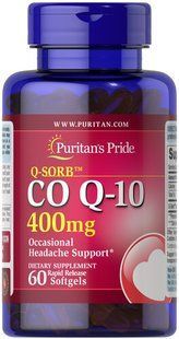 Puritan's Pride Co Q-10 400 mg 60 softgels Коэнзим Q-10