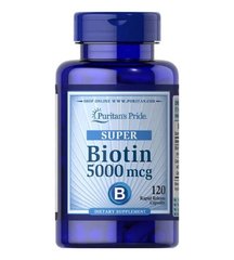 Puritan's Pride Biotin 5000 mcg 120 капсул Біотин (B-7)