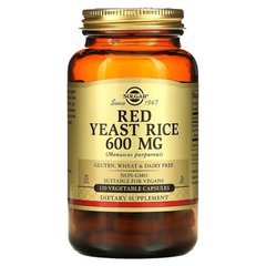 Solgar Red Yeast Rice 600 mg 120 капсул Рис червоний