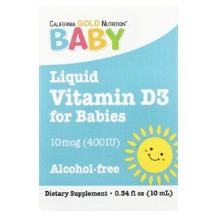 California Gold Nutrition Baby Vitamin D3 400 IU 10 мл Вітамін D3 та D3+K2 для дітей