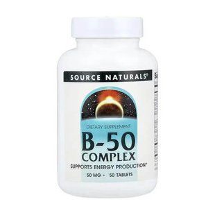Source Naturals Vitamin B-50 Complex 50 mg 50 таблеток Комплекс вітамінів групи В