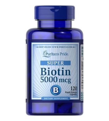 Puritan's Pride Biotin 5000 mcg 120 капс Биотин (B-7)