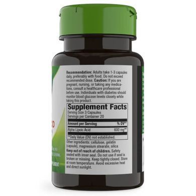 Nature's Way Alpha Lipoic Acid 600 mg 60 capsules (03.2027) Альфа-липоевая кислота