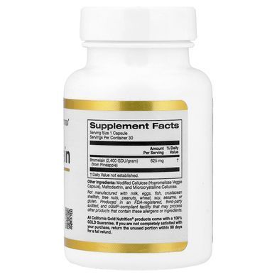 California Gold Nutrition Bromelain 620 mg 30 капс. Бромелайн
