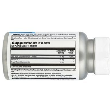 KAL Zinc 15+ Chelated 100 таблеток Цинк