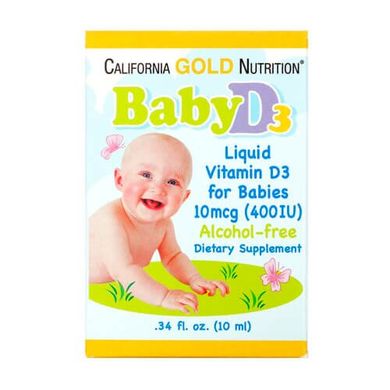 California Gold Nutrition Baby Vitamin D3 400 IU 10 мл Витамин D