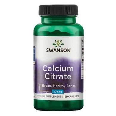 Swanson Calcium Citrate 200 мг 60 капсул Кальций