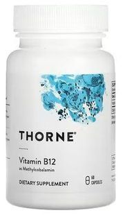 Thorne Vitamin B12 (as Methylcobalamin) 1000 mcg 60 капсул Кобаламін (B-12)