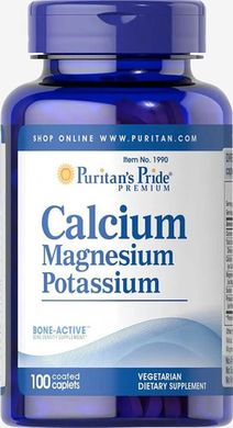 Puritan's Pride Calcium Magnesium and Potassium 250 mg/49 mg 100 таб Кальцій