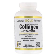 California Gold Nutrition Hydrolyzed Collagen + Vitamin C Type 1 & 3 250 табл