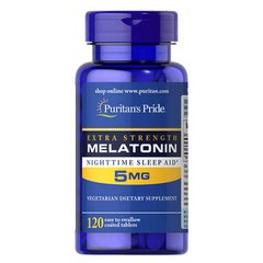 Puritan's Pride Melatonin 5 mg 120 таб. Мелатонин