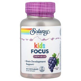 Solaray Kids Focus Chewables 60 жувальних цукерок Інші добавки для дітей