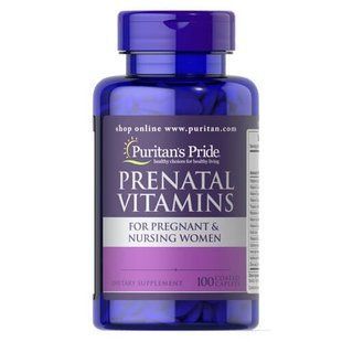 Puritan's&nbsp;Pride Prenatal Vitamins 100 таблеток (02.2027) Вітаміни для вагітних