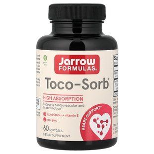 Jarrow Formulas Toco-Sorb 60 рідких капсул Вітамін Е