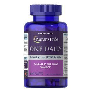Puritan's Pride One Daily Women's Multivitamin 100 таблеток (Пом'ята банка) Вітаміни для жінок