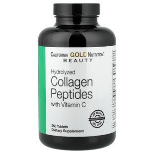 California Gold Nutrition Hydrolyzed Collagen + Vitamin C Type 1 & 3 250 tab Коллаген