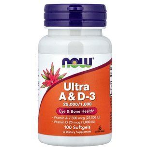 NOW Ultra A & D3 100 рідких капсул Вітамін А