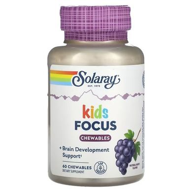 Solaray Kids Focus Chewables 60 жувальних цукерок Комплекс мультивітамінів для дітей