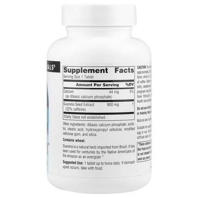 Source Naturals Guarana Energizer 60 таблеток Гуарана