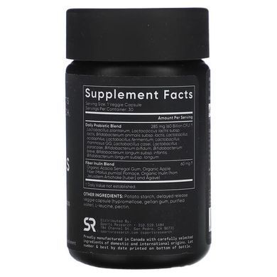 Sports Research Daily Probiotics 60 Billion CFU with Prebiotics 30 капсул с отсроченным высвобождением Пробиотики и пребиотики