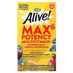 Nature's Way Alive! Max6 Potency Multivitamin No Added Iron 90 капс. Витаминно-минеральные комплексы
