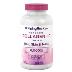 PipingRock Hydrolyzed Collagen Type I & III 1000 mg 300 табл