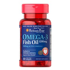 Puritan's Pride Omega-3 Fish Oil 1200 mg 30 капсул