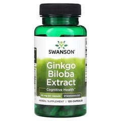 Swanson Ginkgo Biloba Extract 60 mg 120 капсул Гінкго Білоба