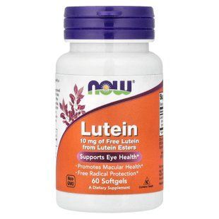 NOW Lutein 10 mg 60 Softgels Лютеин