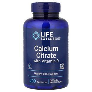 Life Extension Calcium Citrate with Vitamin D 200 Capsules Кальций