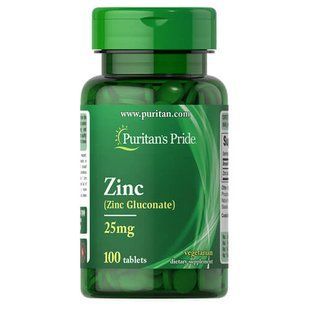 Puritan's Pride Zinc 25 mg 100 tab (Сломаная крышка)