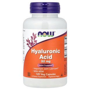 NOW Hyaluronic Acid 50 mg 120 вегетаріанських капсул Гіалуронова кислота
