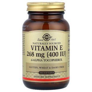 Solgar Vitamin E 268 mg (400 IU) d-Alpha Tocopherol 100 Softgels Витамин Е
