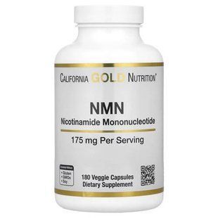 California Gold Nutrition NMN 175 mg 180 рослинних капсул Ніацин (B-3)