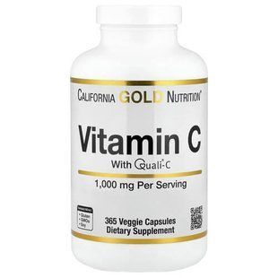 California Gold Nutrition Vitamin C 1,000 mg 365 рослинних капсул Вітамін С