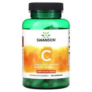 Swanson Vitamin C with Rose Hips 1000 mg 90 капсул Вітамін С