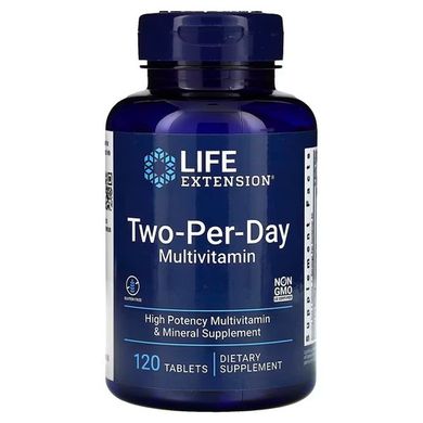 Life Extension Two-Per-Day Multivitamin 120 табл. Витаминно-минеральные комплексы