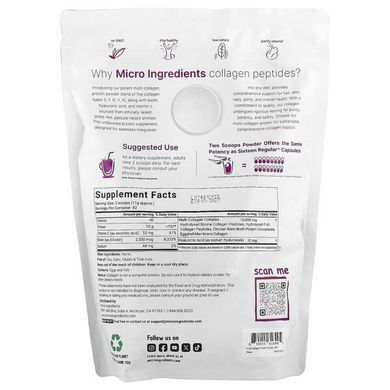 Micro Ingredients Multi Collagen Peptides 907 g Коллаген