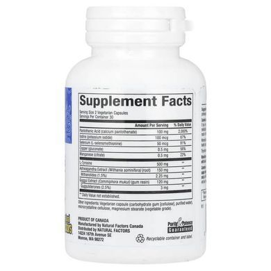 Natural Factors WomenSense Thyroid Formula 60 капсул Підтримка щитовидної залози