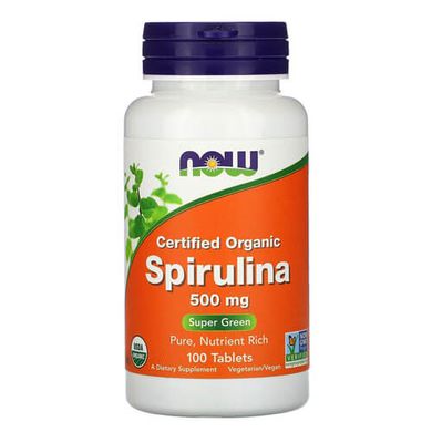 NOW Spirulina 500 mg 100 табл Спіруліна