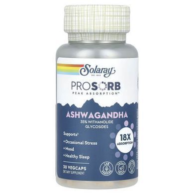Solaray Ashwagandha 240 mg 30 растительных капсул Ашваганда