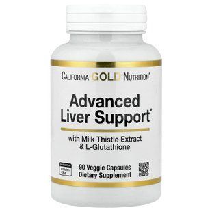 California Gold Nutrition Advanced Liver Support 90 рослинних капсул Підтримка печінки та жовчного