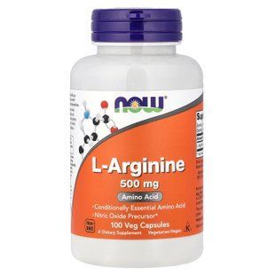 NOW L-Arginine 500 mg 100 капсул Аргинин