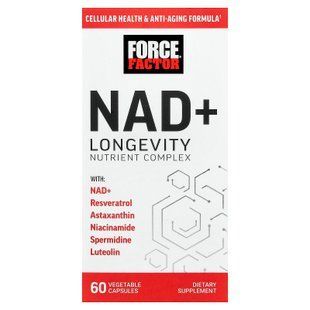 Force Factor NAD+ Longevity Nutrient Complex 60 рослинних капсул Ніацин (B-3)
