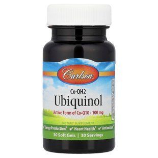 Carlson CoQH2 Ubiquinol 100 mg 30 SoftGels Убихинол