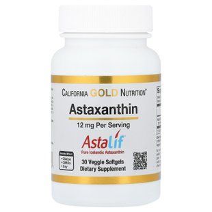 California Gold Nutrition Astaxanthin 12 mg 30 caps Астаксантин