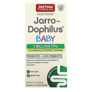 Jarrow Formulas Jarro-Dophilus Baby 60 грам Пробіотики та Ензими для дітей