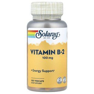 Solaray Vitamin B-2 100 mg 100 капсул Рибофлавін (В-2)